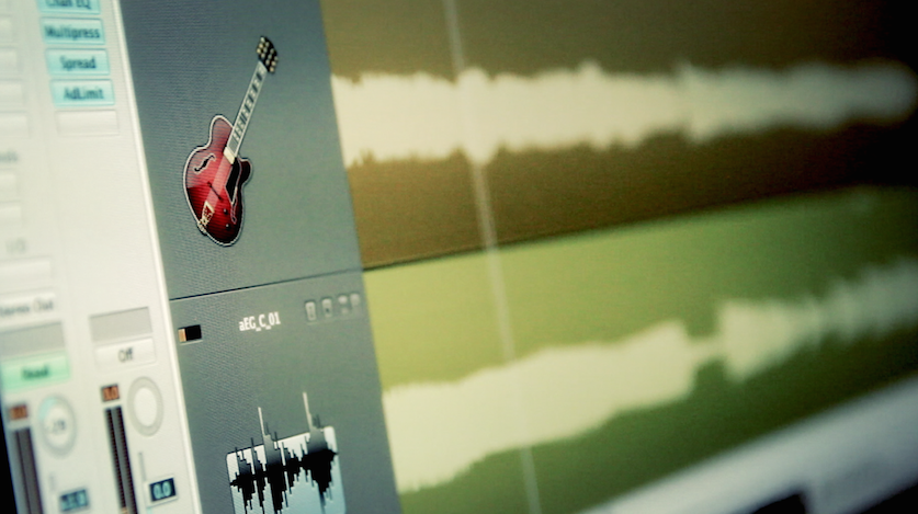 Music production software on screen